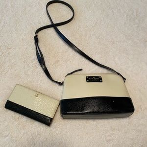 Black And Tan Kate Spade Crossbody with Matching Wallet